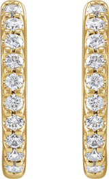 14K Yellow 1/3 CTW Lab-Grown Diamond 12.6 mm Hoop Earrings