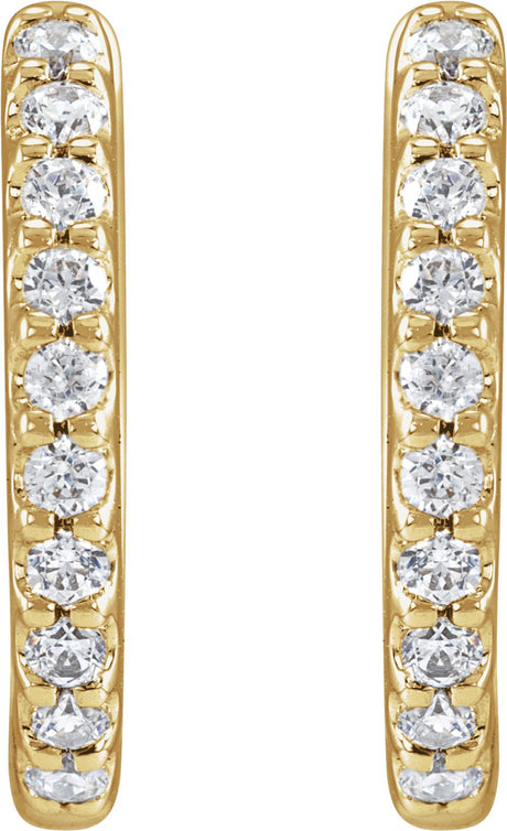 14K Yellow 1/3 CTW Lab-Grown Diamond 12.6 mm Hoop Earrings