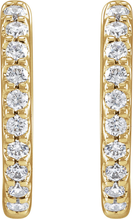 14K Yellow Gold 1/3 CTW Lab-Grown Diamond 12.6 mm Hoop Earrings