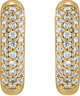 14K Yellow Gold 1/4 CTW Lab-Grown Diamond 12 mm Hinged Hoop Earrings