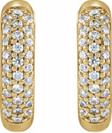 14K Yellow Gold 1/4 CTW Lab-Grown Diamond 12 mm Hinged Hoop Earrings