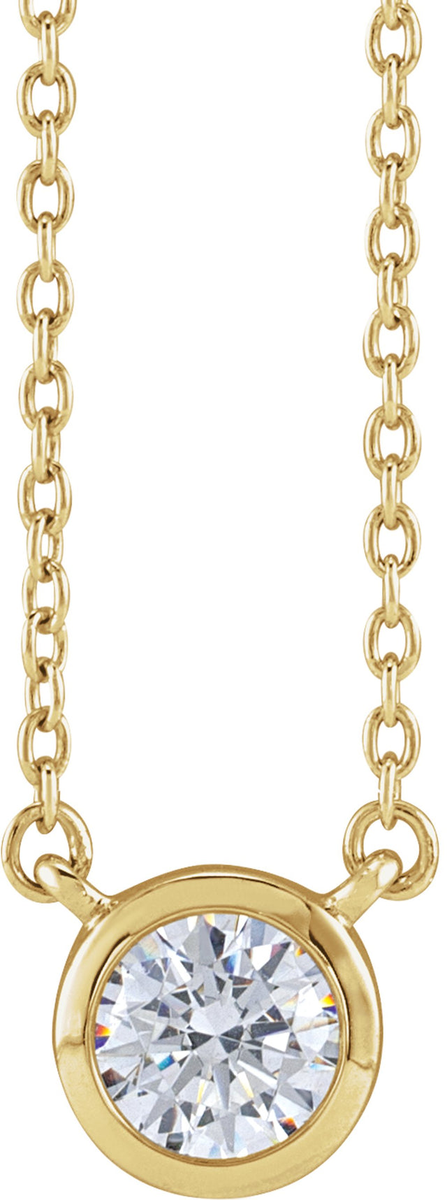 14K Yellow Gold 1/2 CTW Lab-Grown Diamond Adjustable 16-18" Necklace
