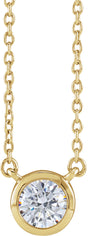 14K Yellow Gold 1/2 CTW Lab-Grown Diamond Adjustable 16-18" Necklace