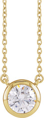 14K Yellow Gold 1 CTW Lab-Grown Diamond Adjustable 16-18" Necklace