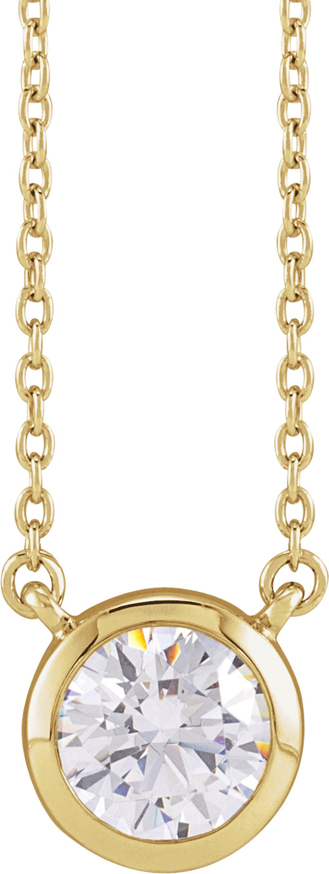 14K Yellow Gold 1 CTW Lab-Grown Diamond Adjustable 16-18" Necklace
