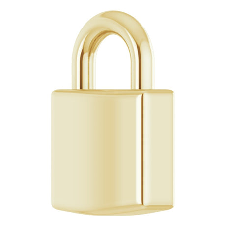 10K Yellow Gold Engravable Lock Pendant