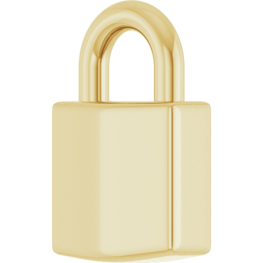 10K Yellow Gold Engravable Lock Pendant