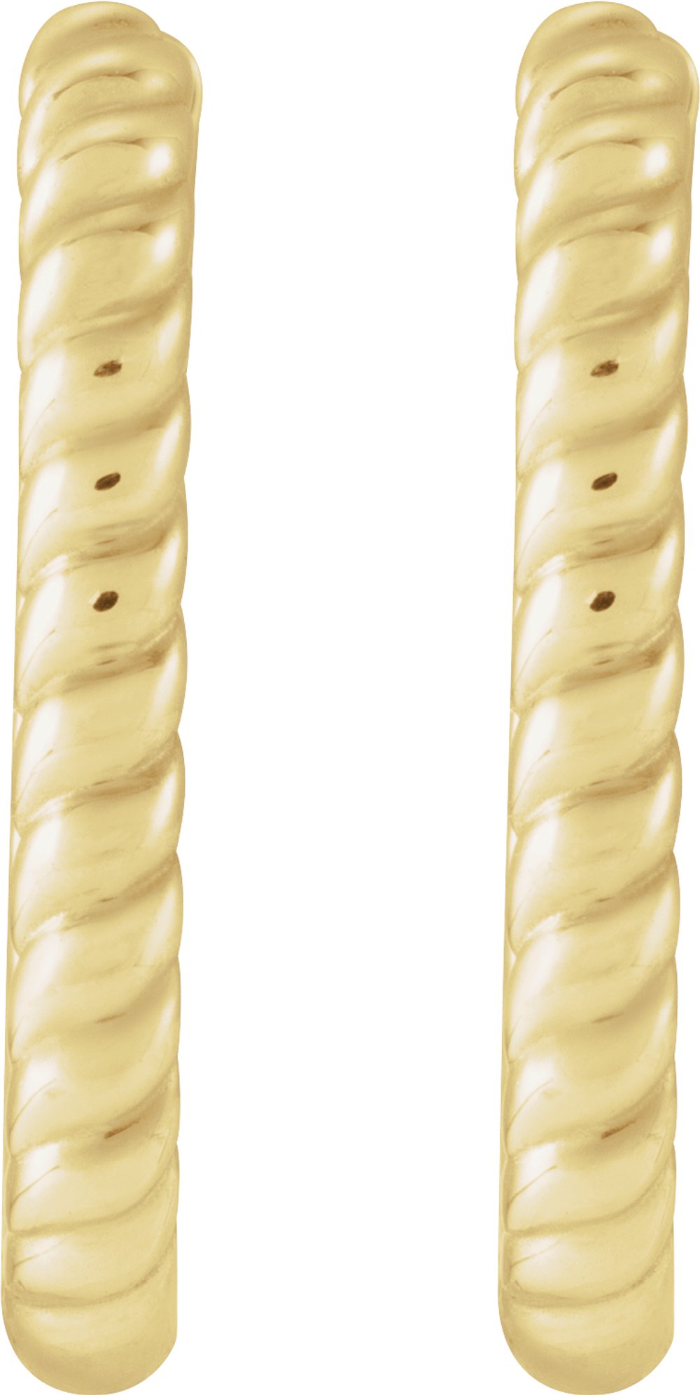 14K Yellow Gold Elongated Oval 20 mm Rope Hoop Earrings