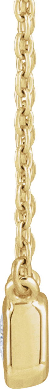 14K Yellow Gold 1/2 CTW Lab-Grown Diamond Adjustable 16-18" Necklace