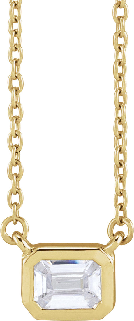 14K Yellow Gold 1/2 CTW Lab-Grown Diamond Adjustable 16-18" Necklace