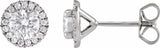 14K White Gold 1 CTW Lab-Grown Diamond Cocktail-Style Stud Earrings