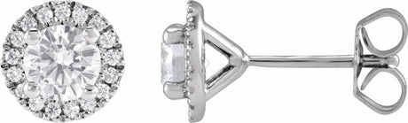 14K White Gold 1 CTW Lab-Grown Diamond Cocktail-Style Stud Earrings