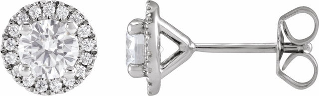 14K White Gold 1 CTW Lab-Grown Diamond Cocktail-Style Stud Earrings