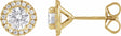14K Yellow Gold 1 CTW Lab-Grown Diamond Cocktail-Style Stud Earrings