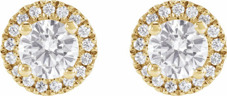 14K Yellow Gold 1 CTW Lab-Grown Diamond Cocktail-Style Stud Earrings