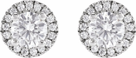 14K White Gold 1 CTW Lab-Grown Diamond Cocktail-Style Stud Earrings