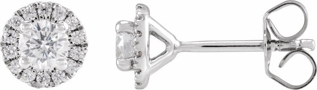 14K White Gold 1/2 CTW Lab-Grown Diamond Cocktail-Style Stud Earrings