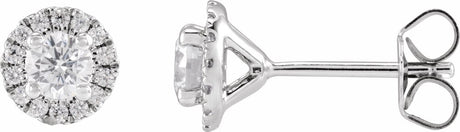 14K White Gold 3/4 CTW Lab-Grown Diamond Cocktail-Style Stud Earrings