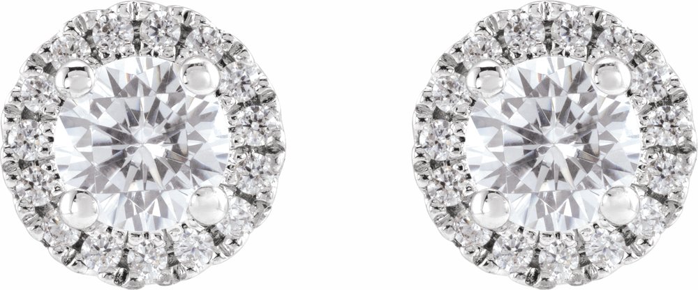 14K White Gold 3/4 CTW Lab-Grown Diamond Cocktail-Style Stud Earrings