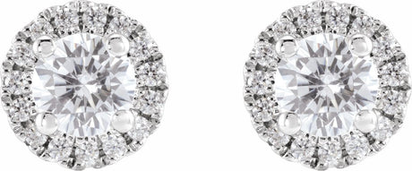 14K White Gold 3/4 CTW Lab-Grown Diamond Cocktail-Style Stud Earrings