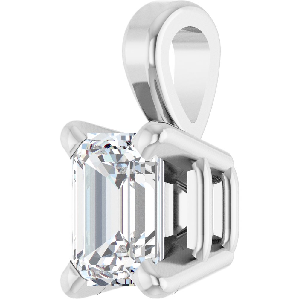 14K White Gold 1/4 CT Lab-Grown Diamond Pendant