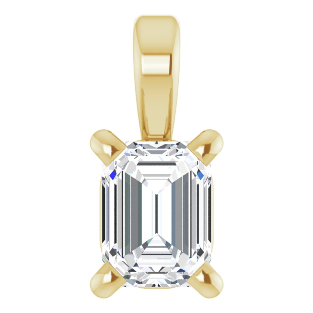 14K Yellow 1/4 CT Lab-Grown Diamond Pendant