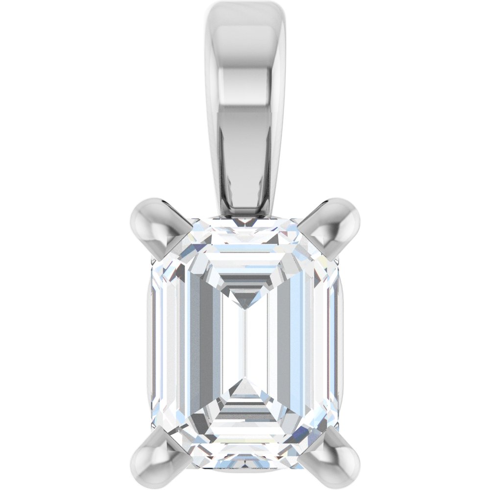 14K White Gold 1/4 CT Lab-Grown Diamond Pendant