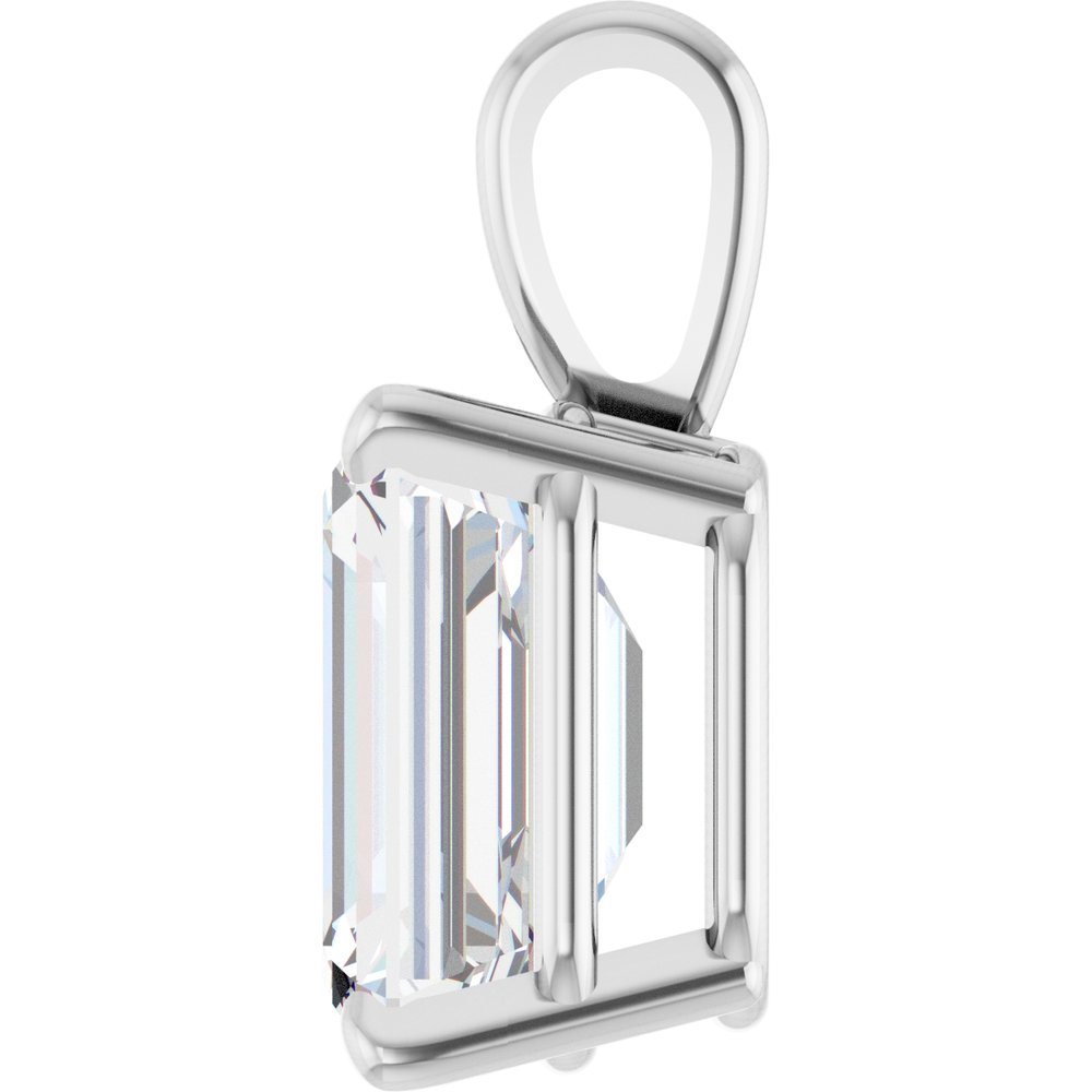 14K White 1 CT Lab-Grown Diamond Pendant