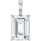 14K White 1 CT Lab-Grown Diamond Pendant