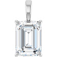 14K White Gold 1 CT Lab-Grown Diamond Pendant