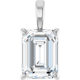 14K White Gold 1 CT Lab-Grown Diamond Pendant
