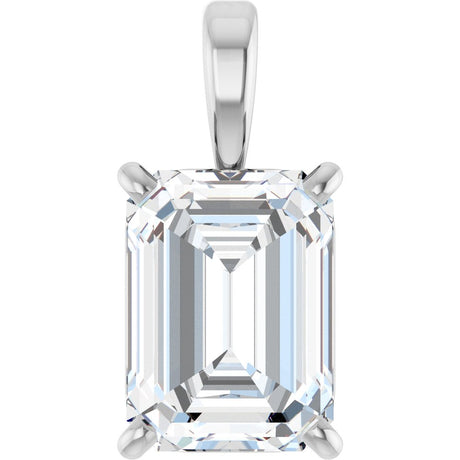14K White Gold 1 CT Lab-Grown Diamond Pendant
