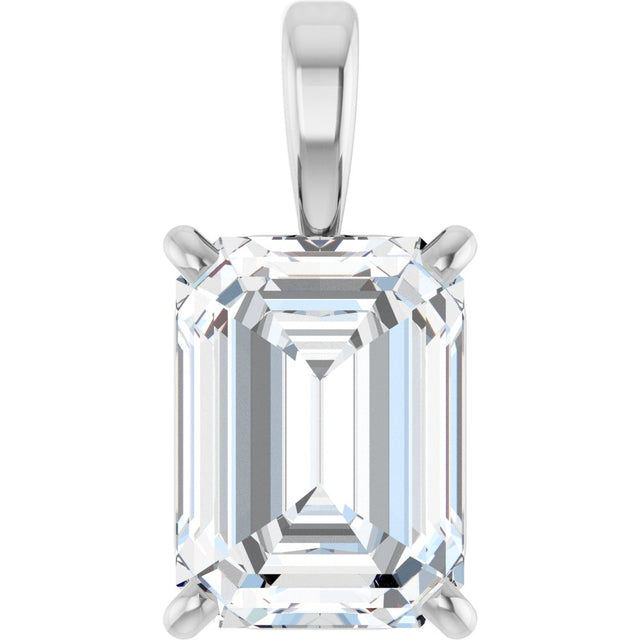 14K White Gold 1 CT Lab-Grown Diamond Pendant
