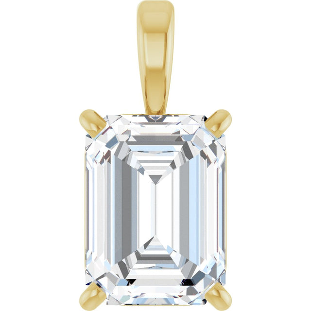 14K Yellow 1 CT Lab-Grown Diamond Pendant