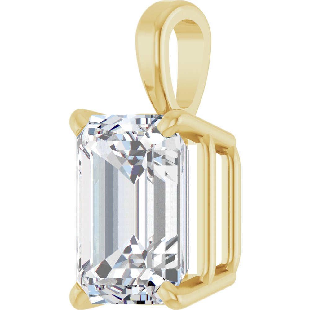 14K Yellow 1 CT Lab-Grown Diamond Pendant