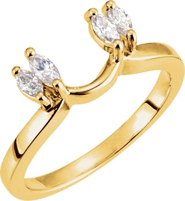 14K Yellow 1/4 CTW Natural Diamond Wrap-Style Ring Enhancer 