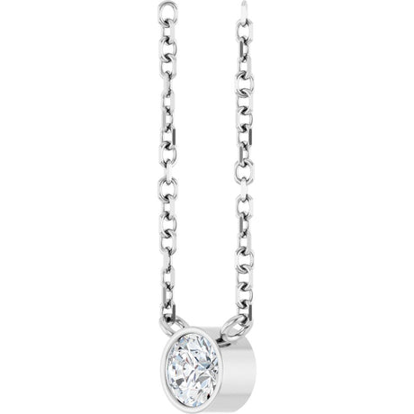 14K White 1/6 CT Natural Diamond 16-18" Necklace