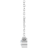 14K White 1/6 CT Natural Diamond 16-18" Necklace