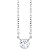 14K White 1/6 CT Natural Diamond 16-18" Necklace