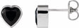 14K White Gold Natural Black Onyx Stud Earrings