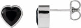 14K White Gold Natural Black Onyx Stud Earrings