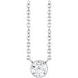 14K White 1/5 CT Natural Diamond 16-18" Necklace