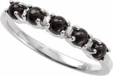 Sterling Silver Natural Black Onyx Cabochon Stackable Ring