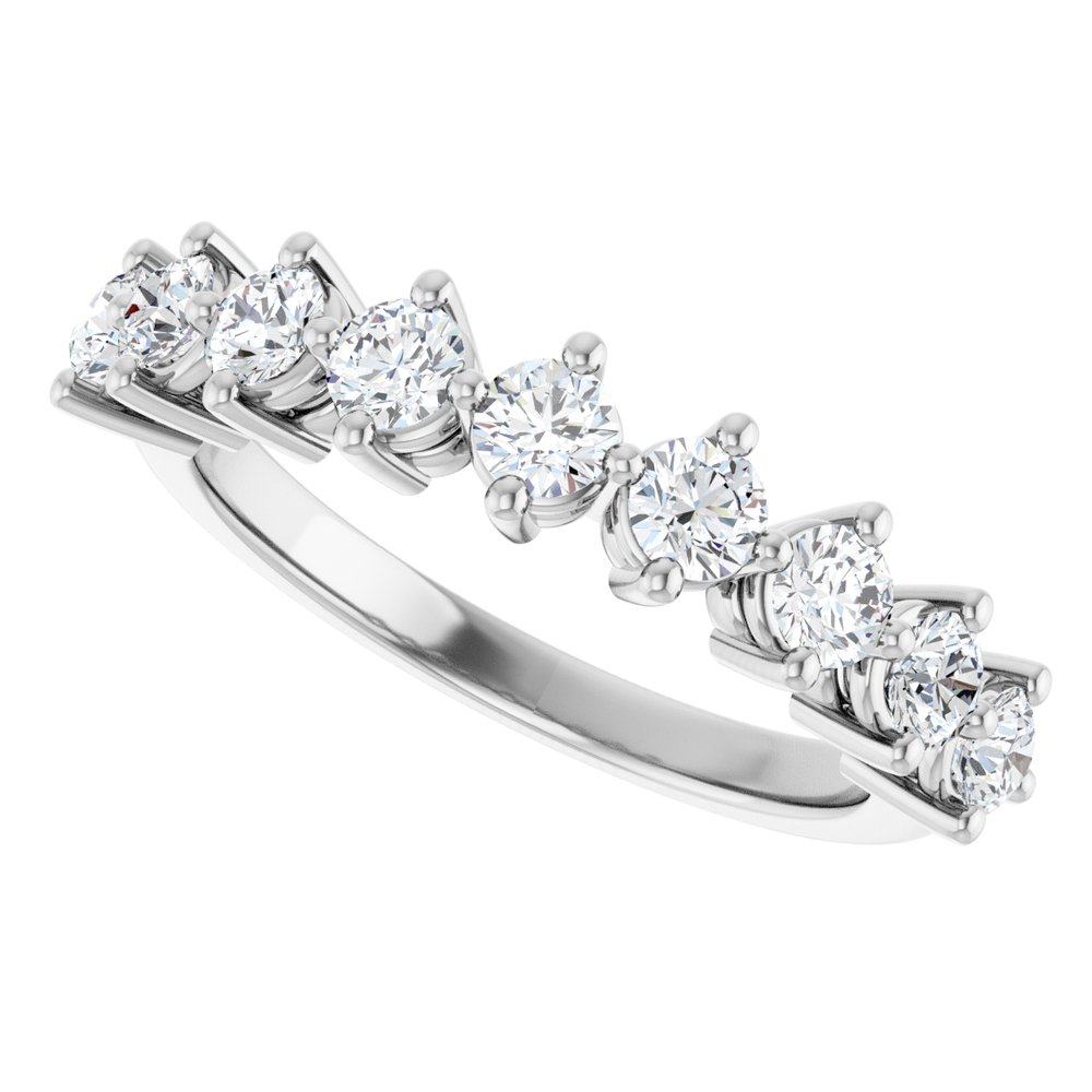 14K White 3/4 CTW Lab-Grown Diamond Anniversary Band