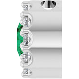 14K White Gold Natural Emerald & .08 CTW Natural Diamond Halo-Style Pendant