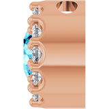 14K Rose Natural Aquamarine & .08 CT Natural Diamond Halo-Style Pendant