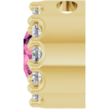 14K Yellow Natural Pink Tourmaline & .08 CT Natural Diamond Halo-Style Pendant