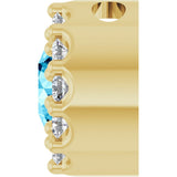 14K Yellow Gold Natural Aquamarine & .08 CTW Natural Diamond Halo-Style Pendant