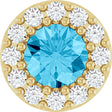 14K Yellow Gold Natural Aquamarine & .08 CTW Natural Diamond Halo-Style Pendant