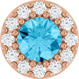 14K Rose Natural Aquamarine & .08 CT Natural Diamond Halo-Style Pendant